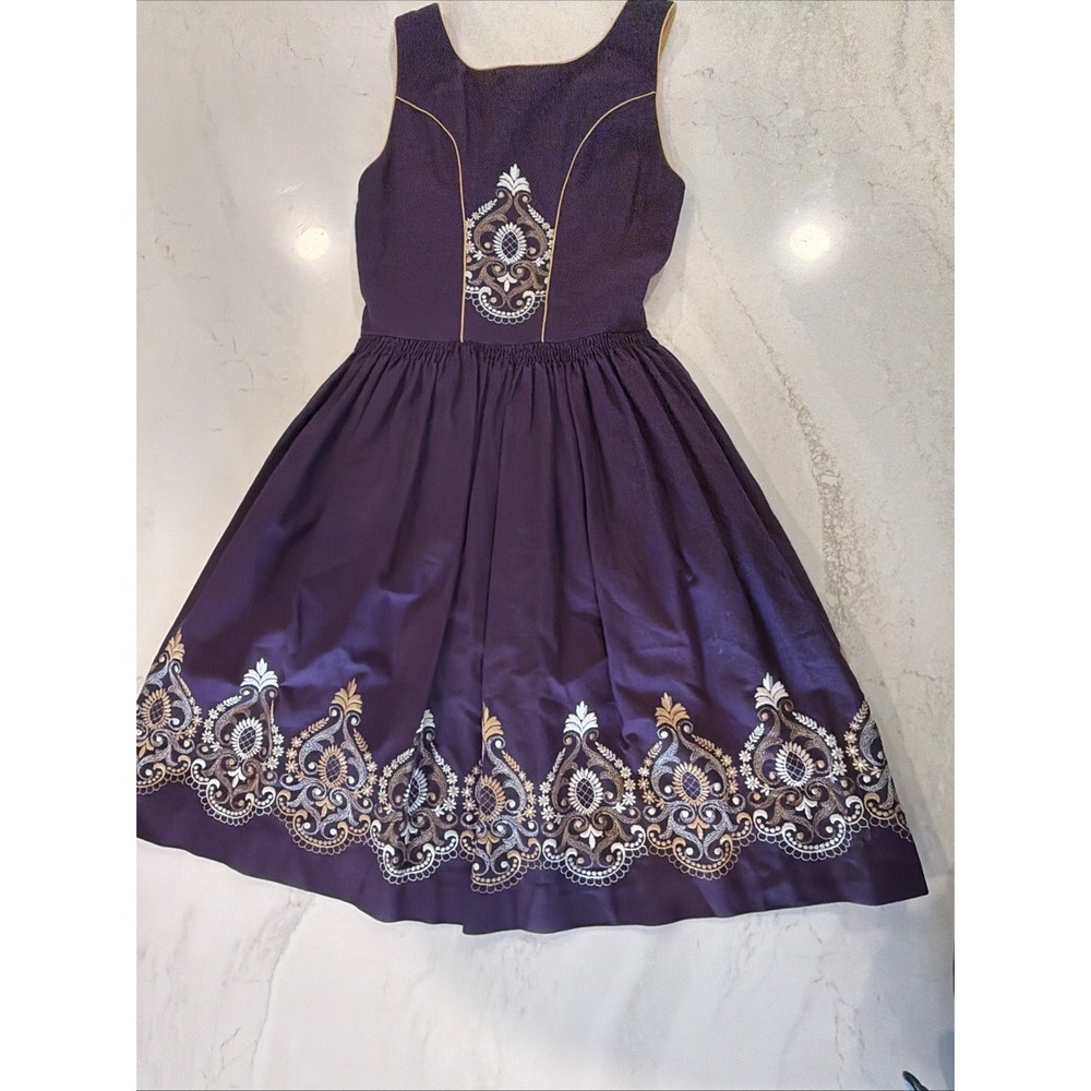 Vintage Loden Plankl Purple Embroidered Alpine Suit Women XS Oktoberfest Dirndl - Picture 8 of 12